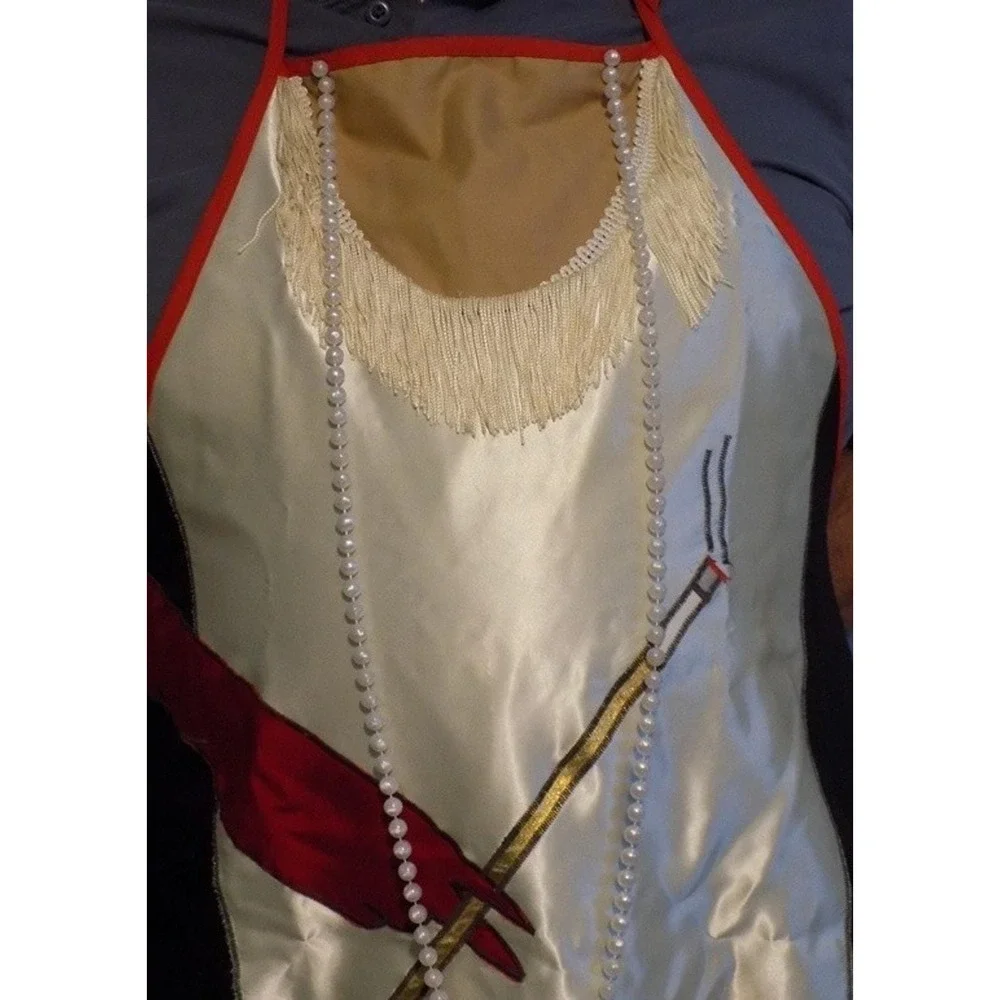 Flapper Dress Cocktail Apron w/ Pearls & Cigarette Gloved Hand Costume Vtg 60's